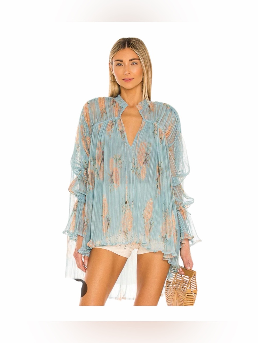 Free People Dahlia sheer tunic in the dark combo size XS NWT